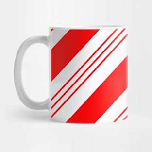 Classic Candy Cane Red and White Stripes Design Mug